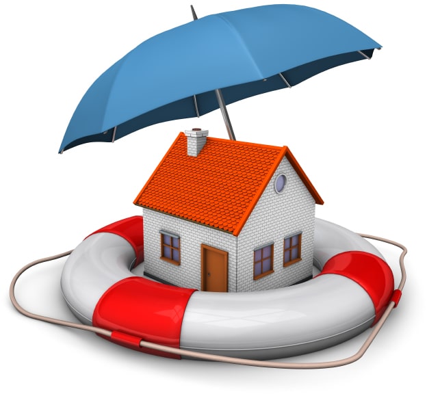 house with umbrella over it in life preserver