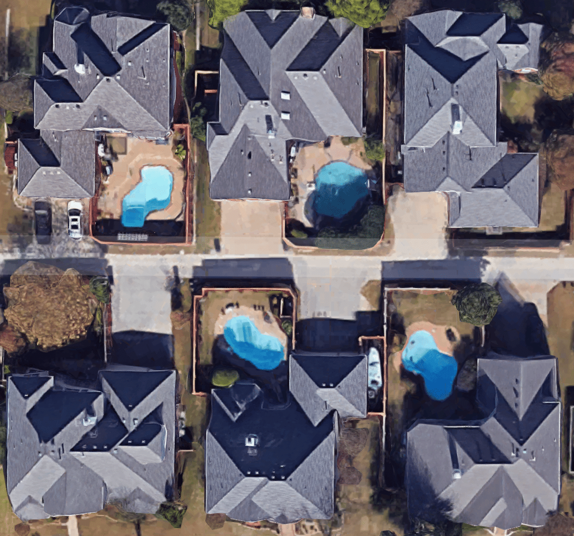 satellite photos of homes with pools