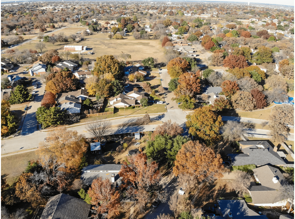 aerial view of Flower Mound Texas