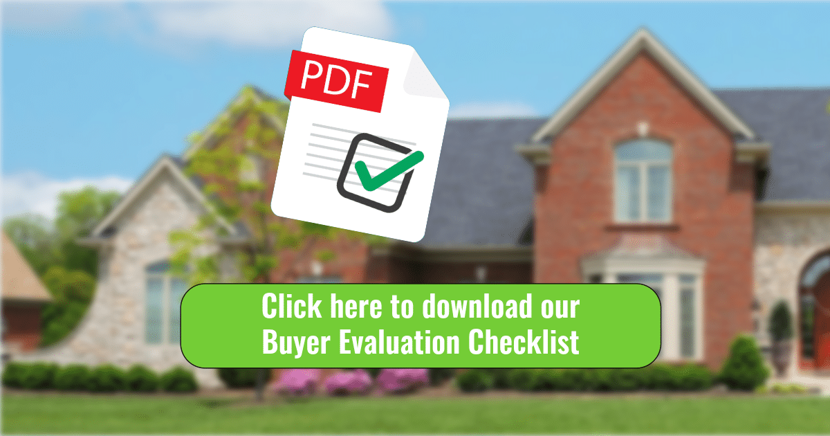 Home photo and download button for evaluation checklist