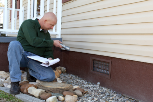 home inspector inspecting vent